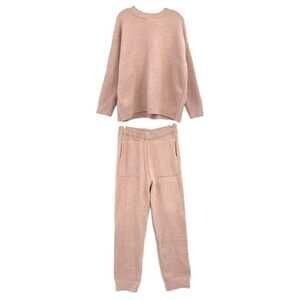 Comfy Luxe Pink Fluffy Pants and Sweater Matching Lounge Set | Women’s Size M